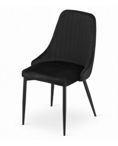 Krzesło LODI - czarny aksamit x 4 szt