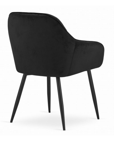 Krzesło FORIO - czarny aksamit / nogi czarne x 2 szt
