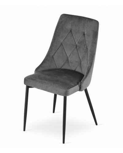 Krzesło IMOLA - ciemny szary aksamit x 4 szt