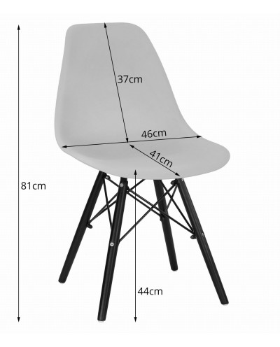 Krzesło OSAKA białe / nogi naturalne x 4 szt