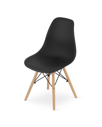 Krzesło OSAKA czarne / nogi naturalne x 4 szt