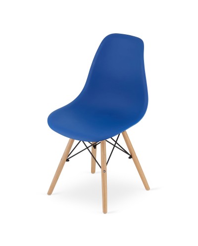 Krzesło OSAKA niebieskie / nogi naturalne x 4 szt