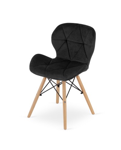 Krzesło LAGO Aksamit - czarne x 4 szt