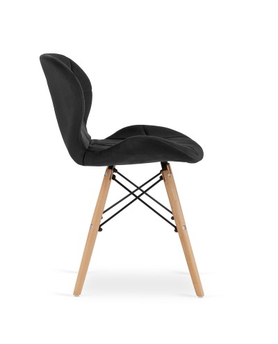 Krzesło LAGO Aksamit - czarne x 4 szt