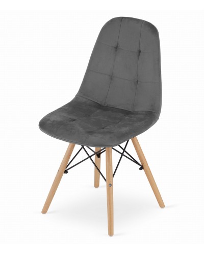 Krzesło DUMO - ciemny szary aksamit x 4 szt