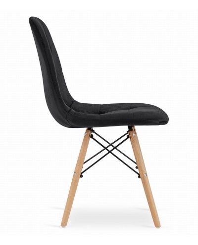 Krzesło DUMO - czarny aksamit x 4 szt