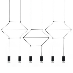 Lampa wisząca FLUSSO LINE 6 czarna