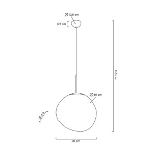 MOOSEE lampa wisząca FUSION 30 miedziana - akryl
