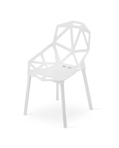 Designerskie krzesło metalowe VIDAR białe - komplet 4szt