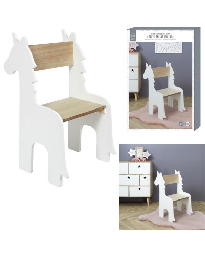 Krzesło dziecięce Unicorn białe/naturalne