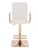 Fotel obrotowy Miracle eco skóra biał kwadratowa wysoka podstawa