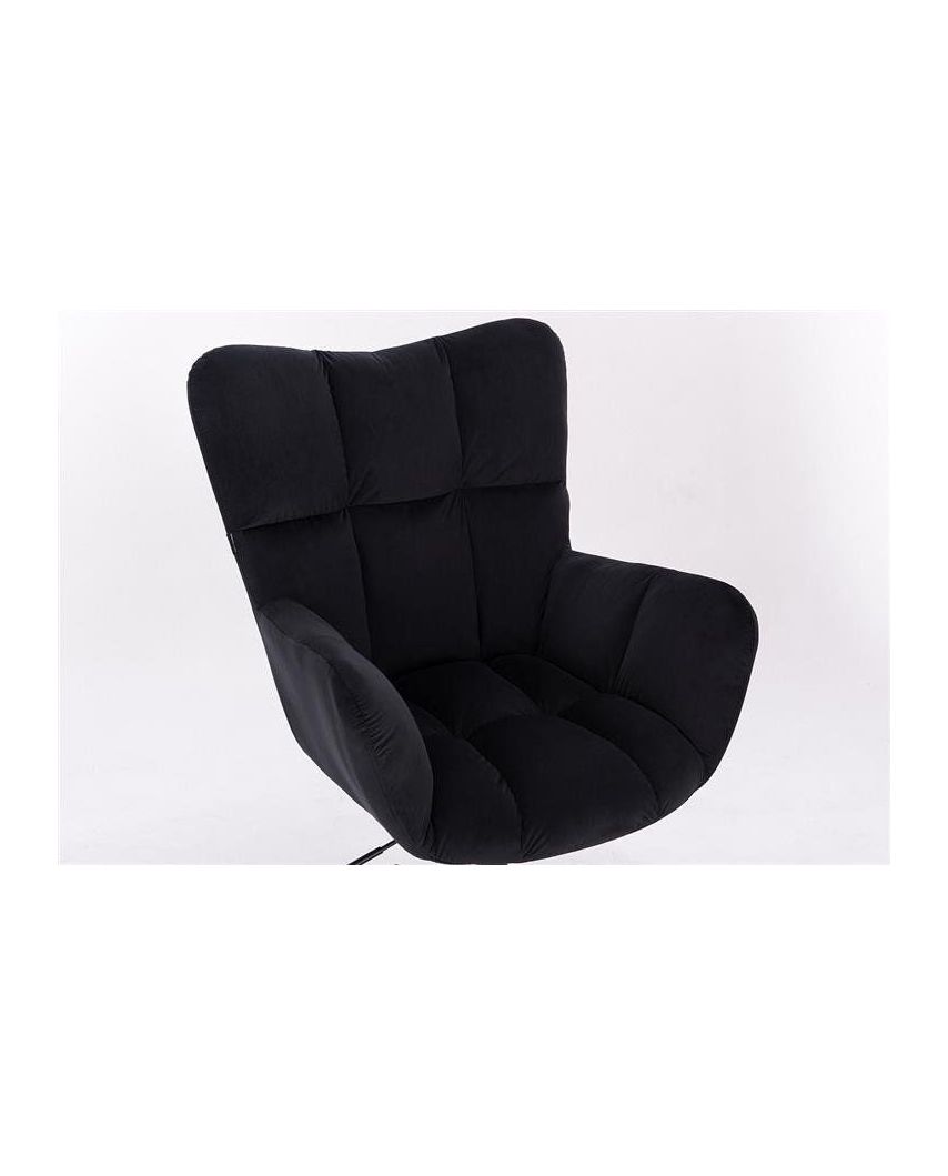 Czarny fotel poduszka PEDRO do biurka - kółka czarne