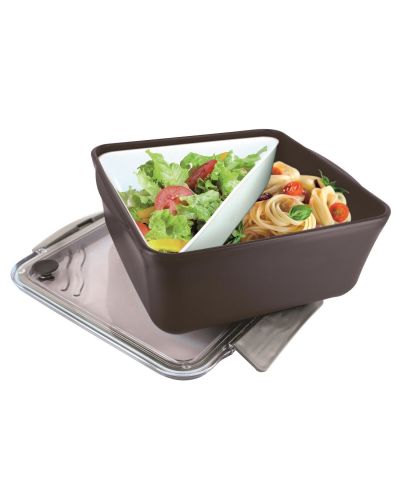 Lunch box Divided z widelcem 2,6l szary