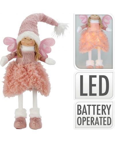 Figurka dekoracyjna Aniołek 69cm LED różowy