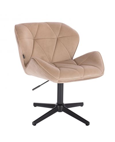 FOTEL HR111CROSS LATTE WELUR CZARNA PODSTAWA