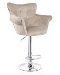 FOTEL HR804CW LATTE WELUR CHROMOWANA PODSTAWA