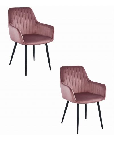 Krzesło Solden - Aksamit Róż / Nogi Czarne X 2