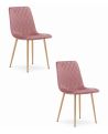 Krzesło Turin - Różowy Aksamit / Nogi Kolor Drewna X 2