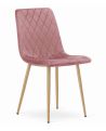Krzesło Turin - Różowy Aksamit / Nogi Kolor Drewna X 1