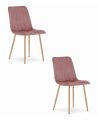 Krzesło Lava - Różowy Aksamit / Nogi Kolor Drewna X 2