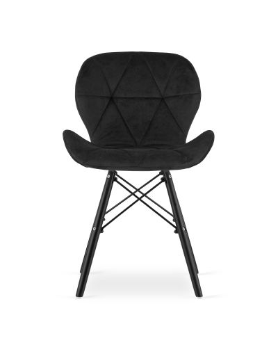 Krzesło Lago Aksamit - Czarne / Nogi Czarne X 1