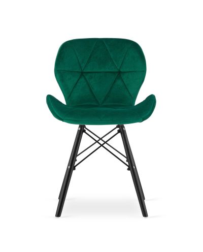 Krzesło Lago Aksamit - Zielone / Nogi Czarne X 1