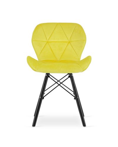 Krzesło Lago Aksamit - Żółte / Nogi Czarne X 1