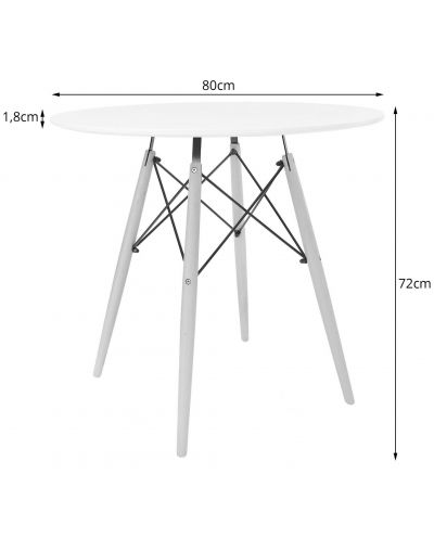 Stół Todi Okrągły 80Cm - Biały