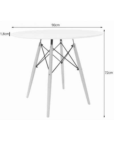 Stół Todi Okrągły 90Cm - Biały