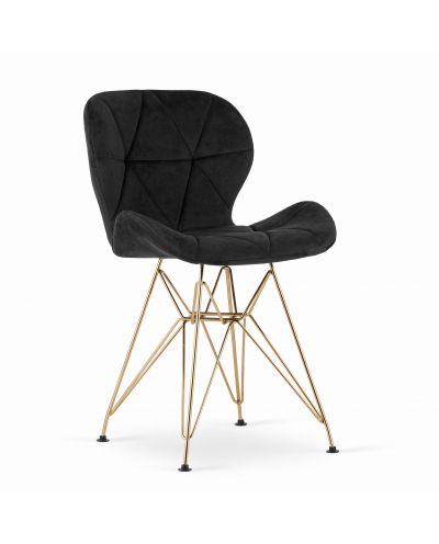 Krzesło Nest - Aksamit Czarny / Nogi Złote X 1
