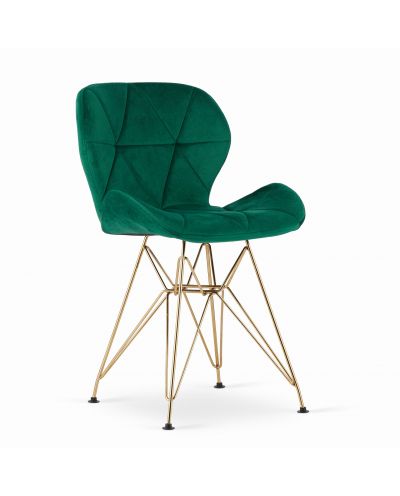 Krzesło Nest - Aksamit Zielony / Nogi Złote X 1