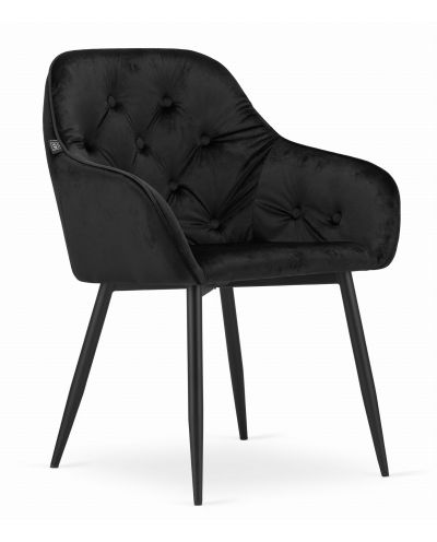 Krzesło Forio - Czarny Aksamit / Nogi Czarne X 1