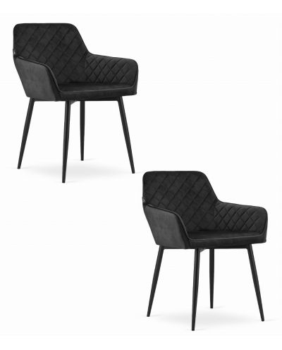 Krzesło Nola - Aksamit Czarny / Nogi Czarne X 2