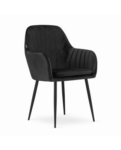 Krzesło Lugo - Aksamit Czarny / Nogi Czarne X 2