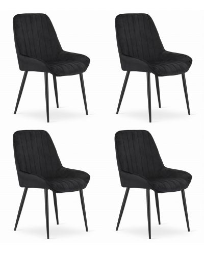 Krzesło Lary - Czarny Aksamit X 4