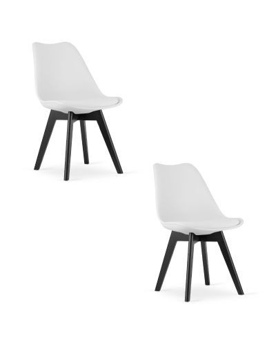 Krzesło Mark - Białe / Nogi Czarne X 2