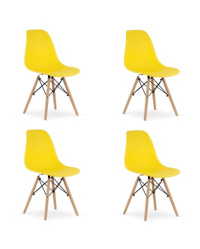 Krzesło Osaka Żółte / Nogi Naturalne X 4