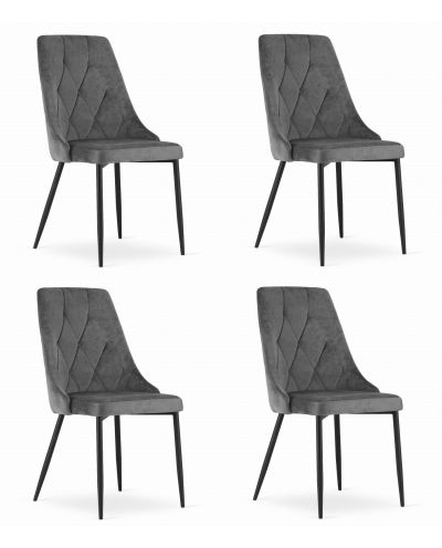 Krzesło Imola - Ciemny Szary Aksamit X 4