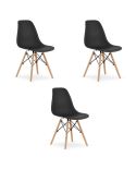 Krzesło Osaka Czarne / Nogi Naturalne X 3