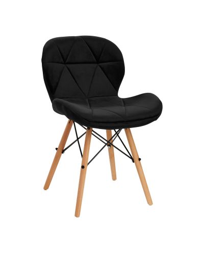 4Rico Krzesło skandynawskie QS-186 aksamit czarne