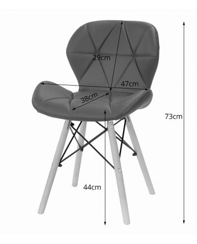 Zestaw Stół Prostokątny Adria 120X80 Czarny + 4 Krzesła Lago Szare