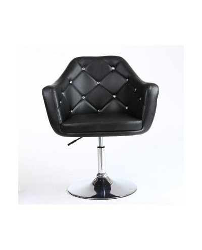 Czarny fotel glamour z kryształkami BLINK