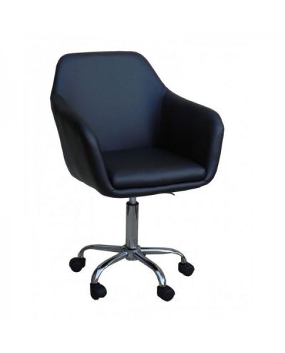 KORNELL - Krzesło kosmetyczne czarny kółka