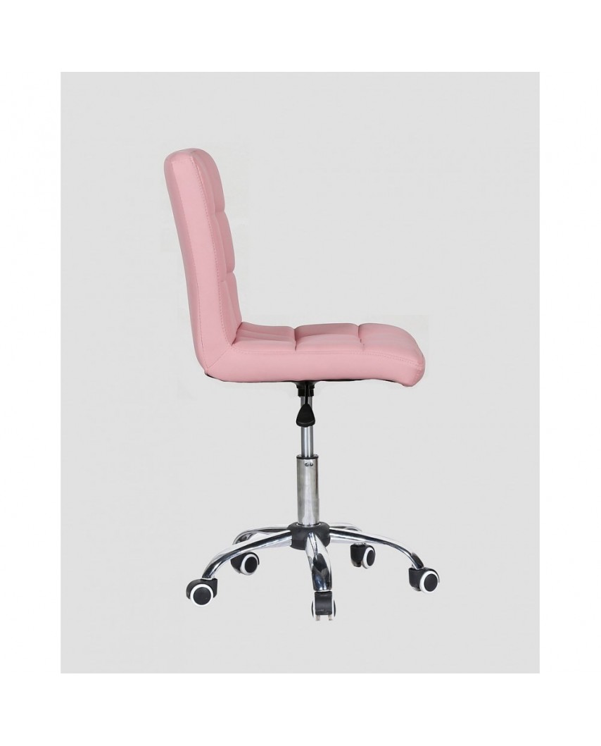 Kris - krzesło kosmetyczne z kółkami różowe
