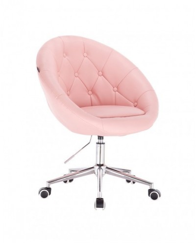 Bol - krzesło kosmetyczne różowe z kółkami