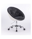 BOL CRISTAL- Fotel fryzjerski czarno biały