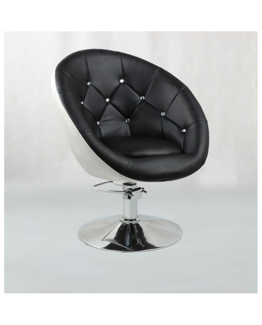 BOL CRISTAL- Fotel fryzjerski czarno biały