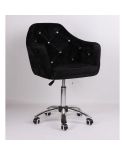 Blerm - Krzesło kosmetyczne czarny welur