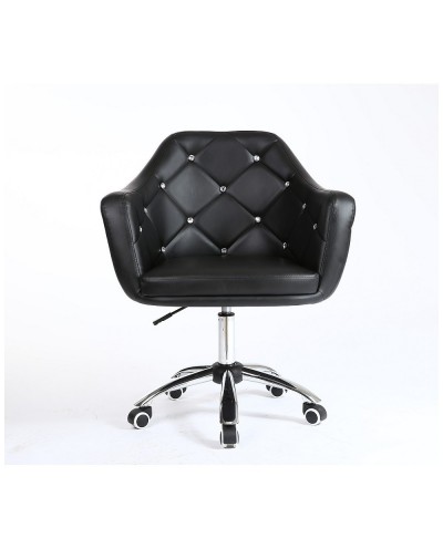BLINK - Czarny fotel biurowy na kółkach (chrom)