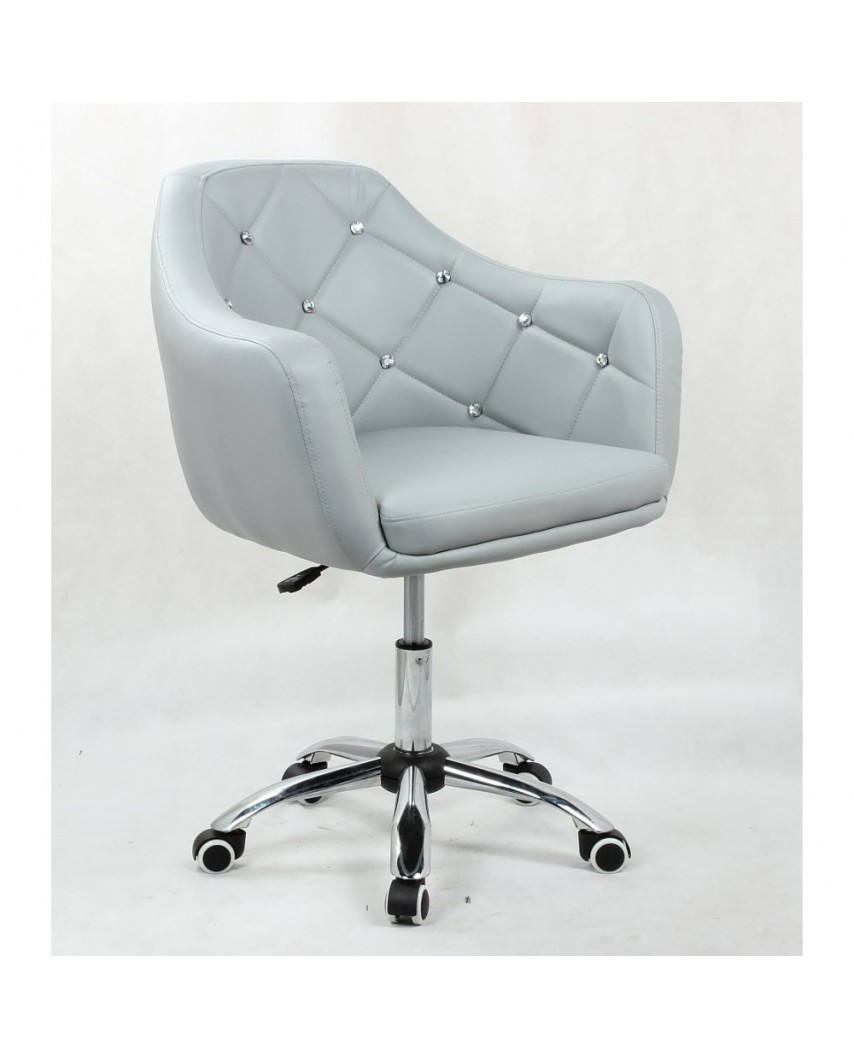 BLINK - Szary fotel biurowy na kółkach (chrom)